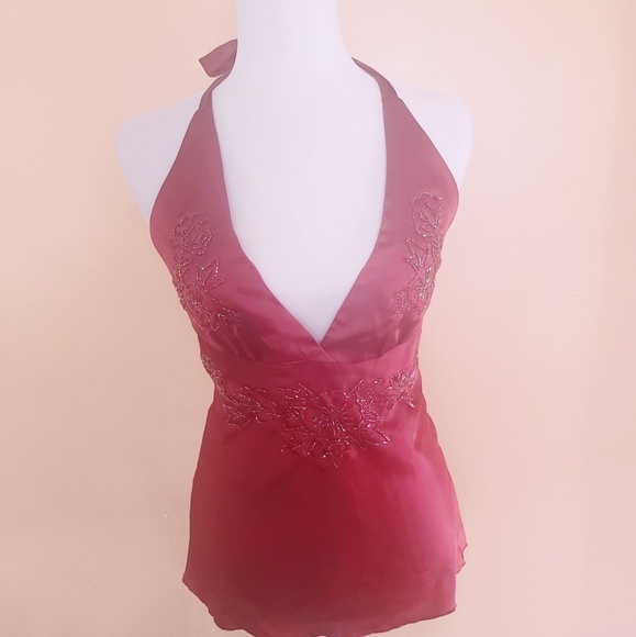 Sexy Beaded Red Halter - Picture 2 of 7